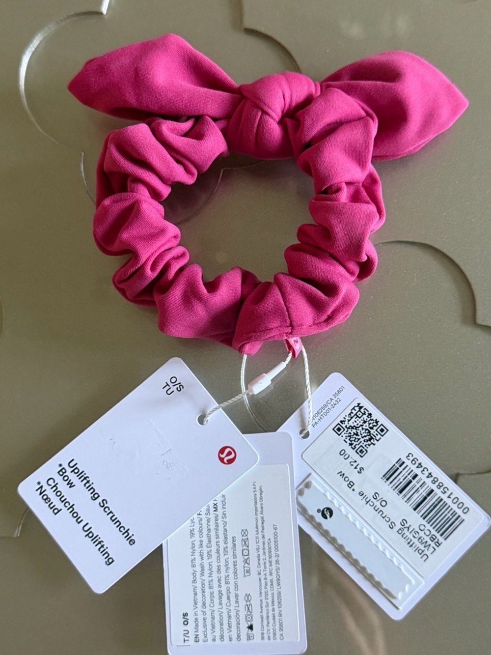 LULULEMON Uplifting Scrunchie Bow NWT - Pink Raspberry Coulis - Picture 12 of 13